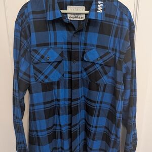 Port Authority Blue and Black Plaid Men's Shirt